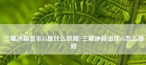 三星冰箱显示D5解决方法（应对三星冰箱显示D5错误的有效方法）  第1张